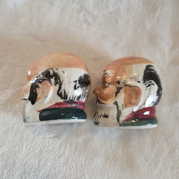 VTG OLD MAN HEADS BALD WITH BEARDS SALT & PEPPER SHAKERS - JAPAN - Picture 3 of 8